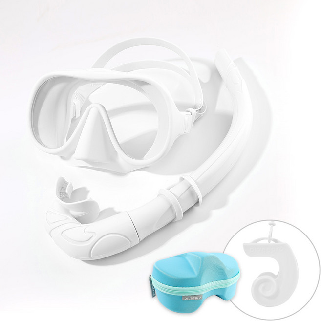 다이비프로 포켓다이브 휴대용 스노쿨링 마스크, 퓨어 화이트