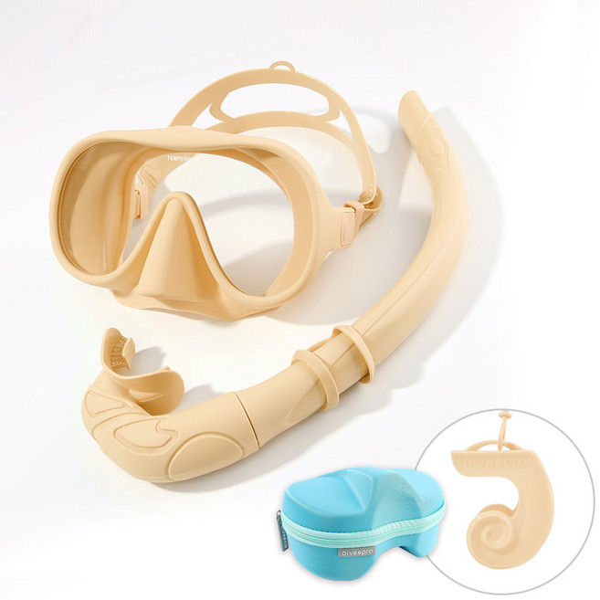 다이비프로 포켓다이브 휴대용 스노쿨링 마스크, 샌드베이지