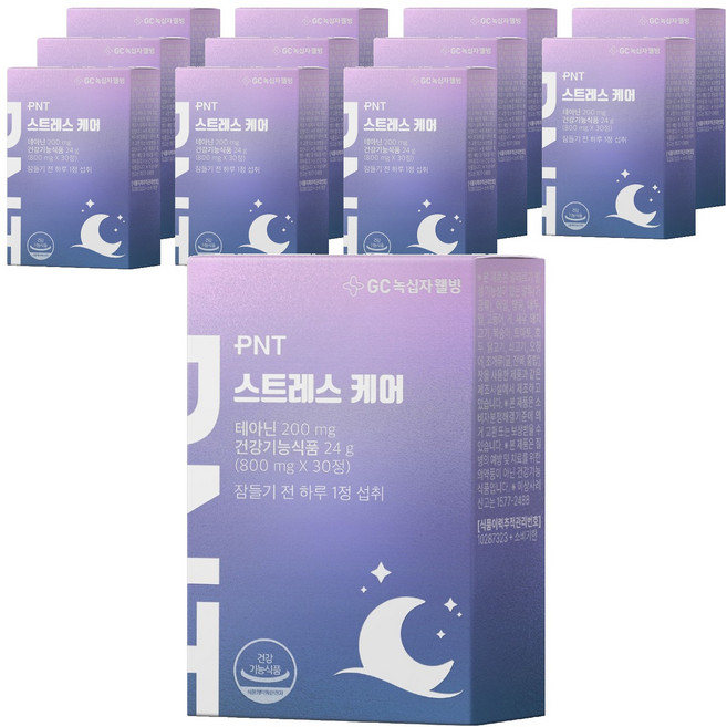 피엔티 스트레스 케어 L 테아닌, 30정, 12개