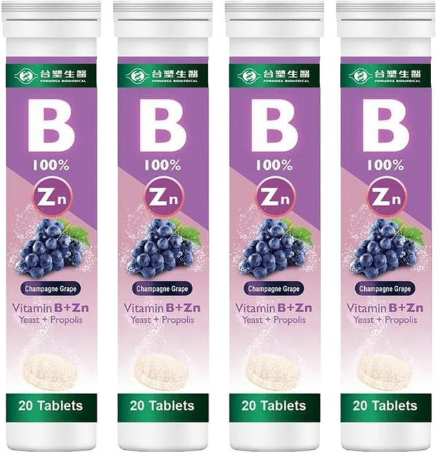 台塑生醫 MD Formula 醫之方 維生素B群 + 鋅發泡錠, 20顆, 4瓶