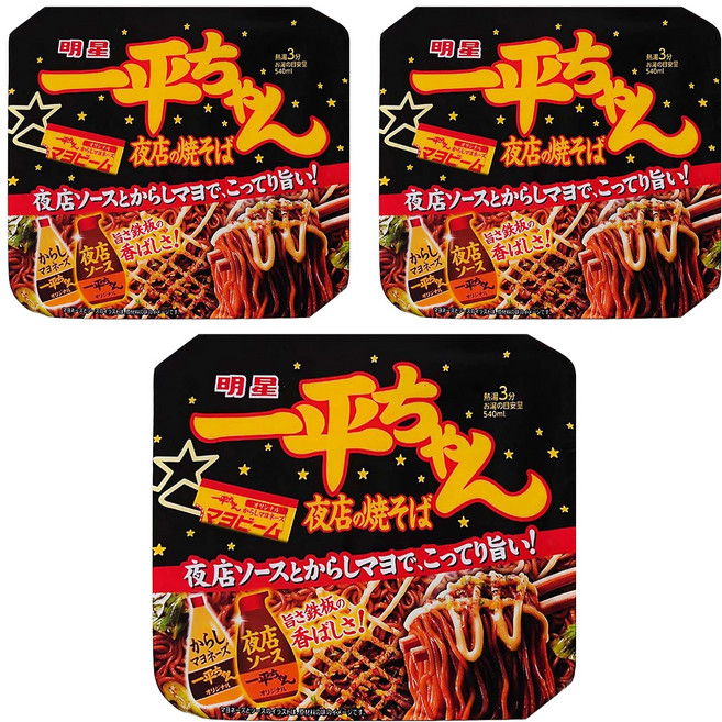 明星食品 一平 夜店炒麵 醬汁風味 135g, 3入