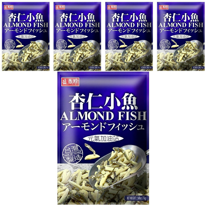 盛香珍 杏仁小魚, 76g, 5包