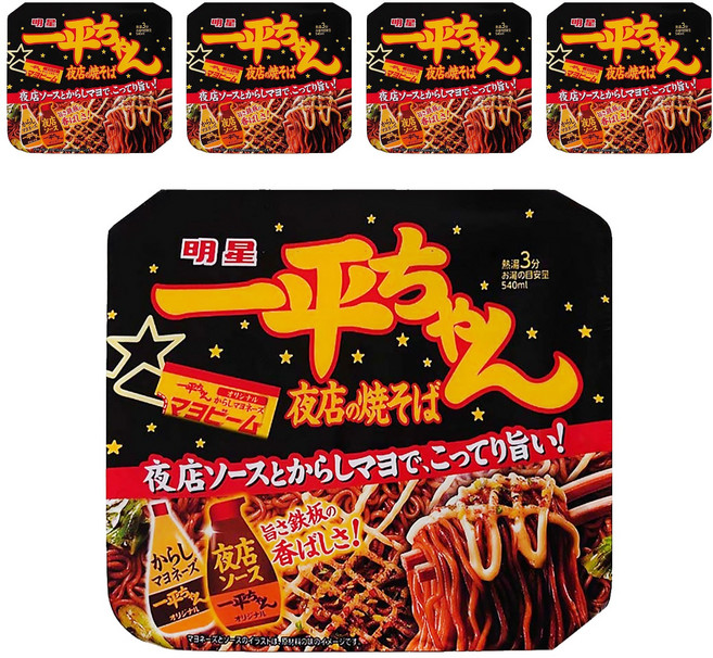 明星食品 一平 夜店炒麵 醬汁風味 135g, 5入