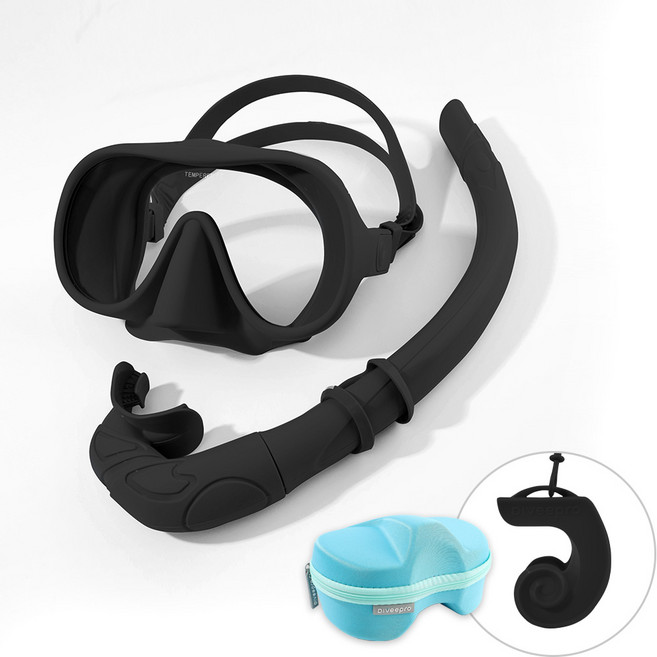 다이비프로 포켓다이브 휴대용 스노쿨링 마스크, 블랙