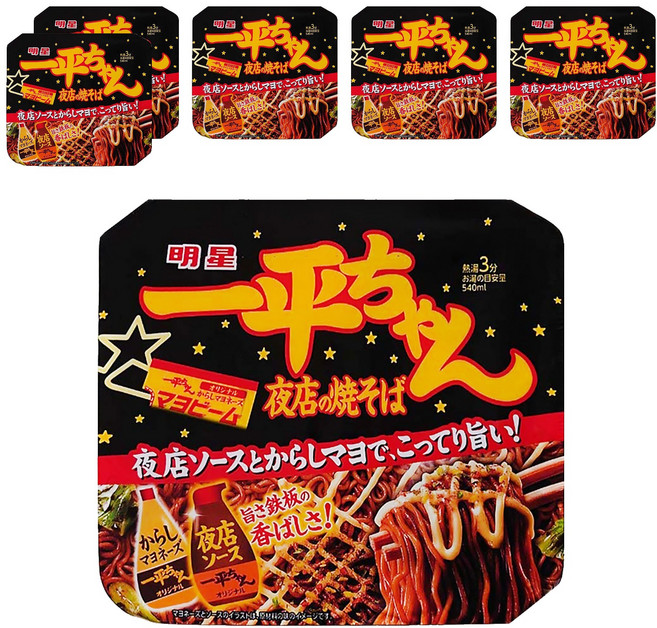 明星食品 一平 夜店炒麵 醬汁風味 135g, 6入