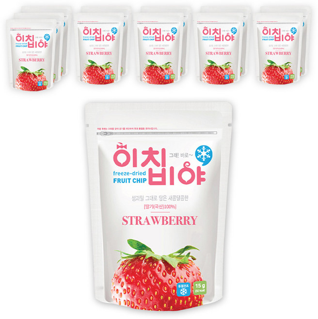 이치비야 동결건조 과일칩 딸기, 15g, 12개