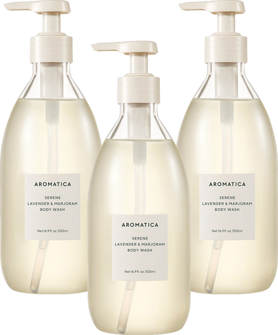 아로마티카 서렌 바디워시 라벤더 앤 마조람향, 500ml, 3개
