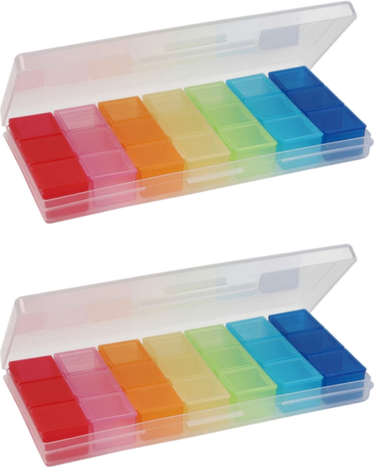 YAMADA 山田化學 七彩週間小物盒, 2個