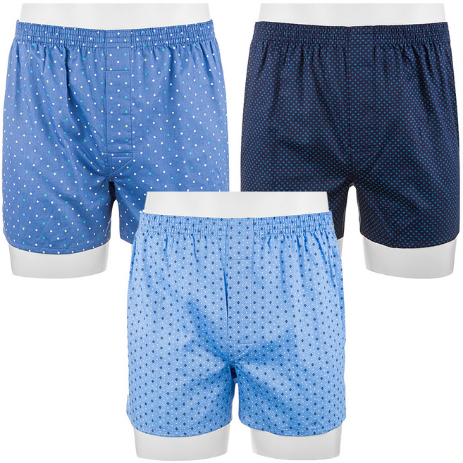 베이스알파에센셜 남성용 프리미엄 순면 트렁크 팬티 3종 세트