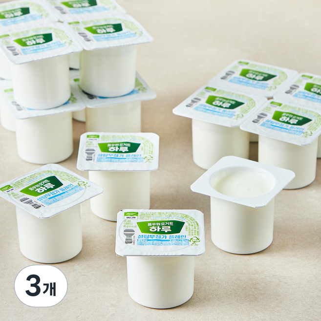 풀무원 하루 요거트 설탕 무첨가 플레인 16개입, 1.28kg, 3개