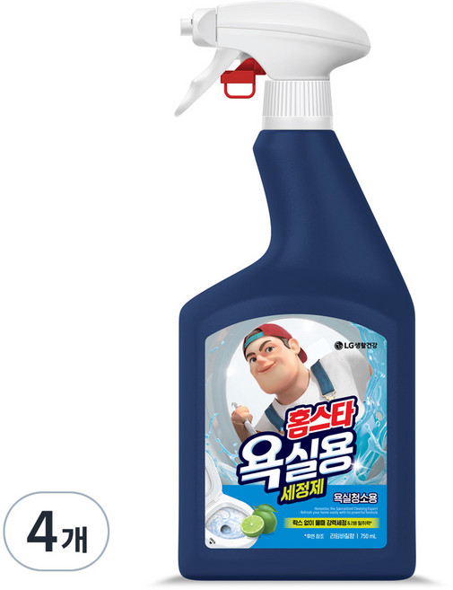 엘지 홈스타 욕실용 세정제 라임바질향, 750ml, 4개