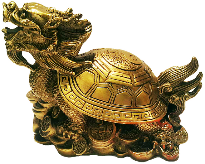 開運陶源 乾坤八卦, 龍龜 金色, 1個