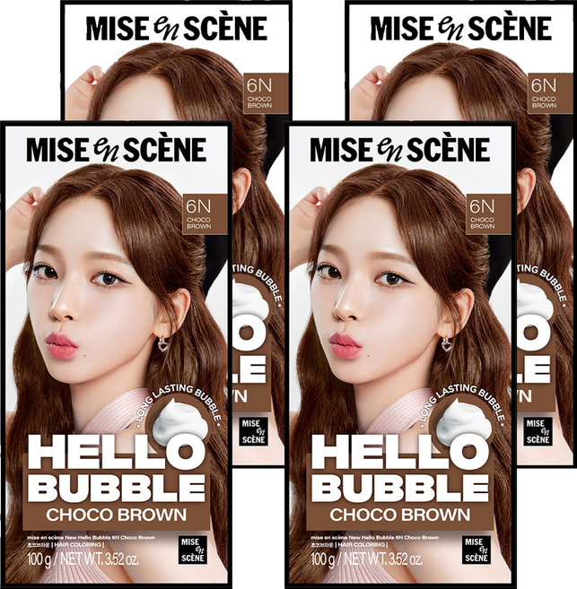 mise en scene 魅尚萱 Hello Bubble 染髮劑, 6N 巧克力棕, 4個