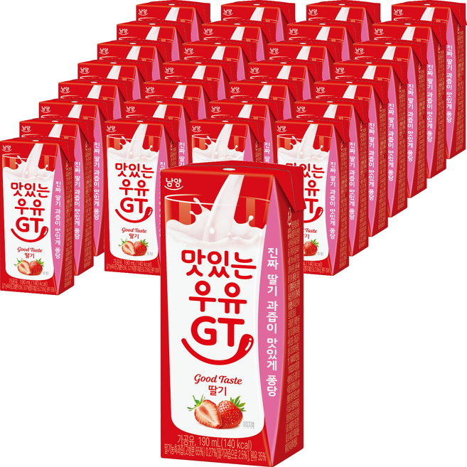 맛있는 우유GT 딸기우유, 190ml, 72개