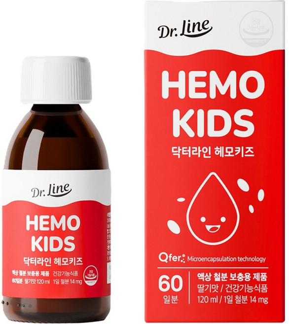 닥터라인 헤모키즈 맛있는 딸기맛 유아철분제, 120ml, 1개
