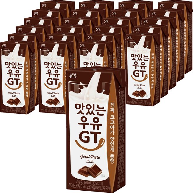 맛있는우유GT 멸균우유 초코, 190ml, 24개