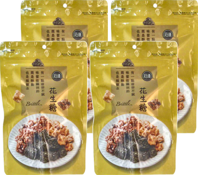 冠億食品 花生糖, 250g, 4包