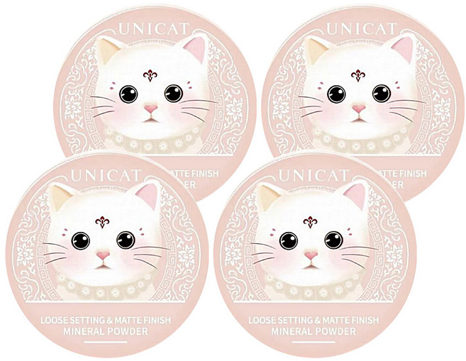 UNICAT 變臉貓 柔焦毛孔礦物控油蜜粉 10g, 象牙白色, 4個