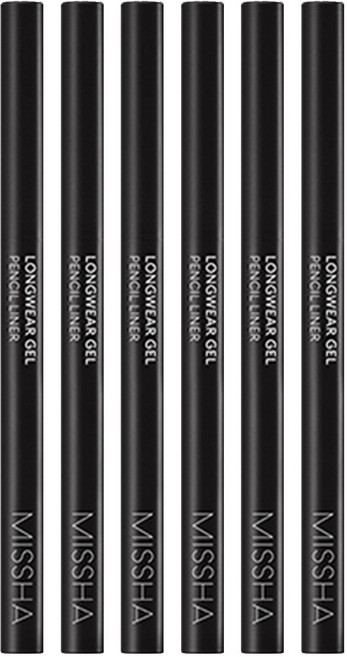 미샤 롱웨어 젤 펜슬 라이너 0.14g, 티탄 블랙, 6개