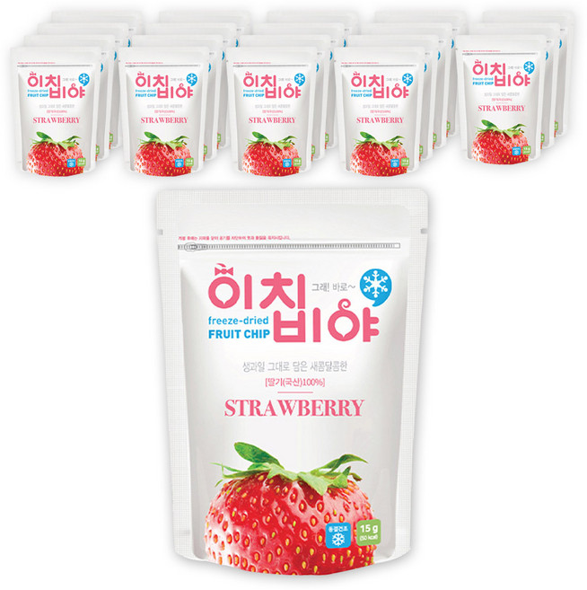이치비야 동결건조 과일칩 딸기, 15g, 20개