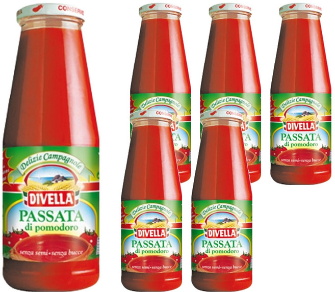 디벨라 토마토 퓨레 파스타 피자 스프 소스, 680g, 6개