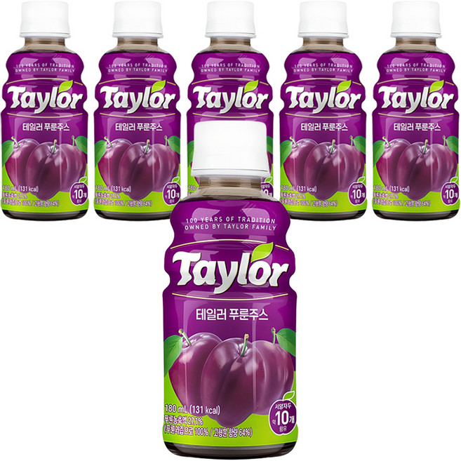 테일러 푸룬주스, 180ml, 6개