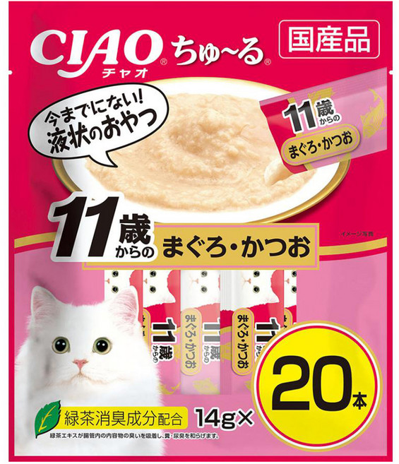 챠오츄르 고양이 짜먹는 간식, 시니어용 버라이어티, 14g, 20개