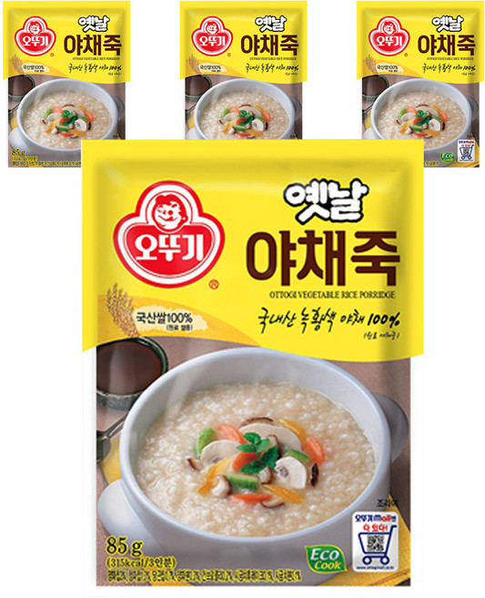 오뚜기 야채죽, 4개, 85g