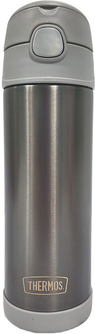 THERMOS 膳魔師 不鏽鋼真空保冷瓶 SUS304不鏽鋼 保溫保冷, 不鏽鋼 + 灰色, 470ml, 1個