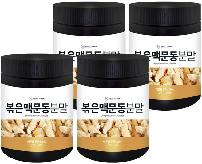 헬로우그린 볶은 맥문동 분말, 300g, 4개