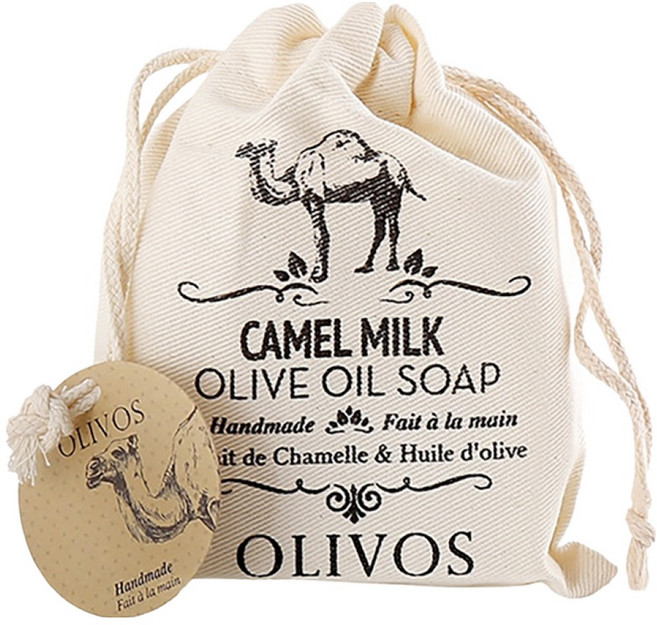 OLIVOS 奧莉芙的橄欖手工皂 沙漠綠洲駱駝奶橄欖手工皂 附隨身束口袋 滋潤, 150g, 1個