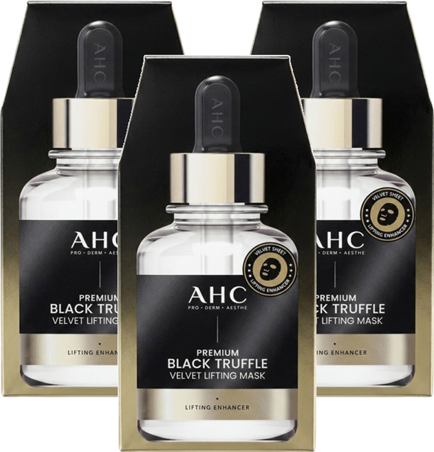 AHC 黑松露 玻尿酸緊緻補水面膜, 3盒, 5片