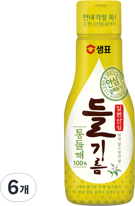 샘표 일편단심 통들깨 들기름, 200ml, 6개