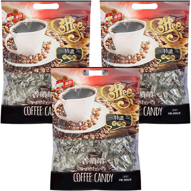 福伯 特濃咖啡糖, 500g, 3袋