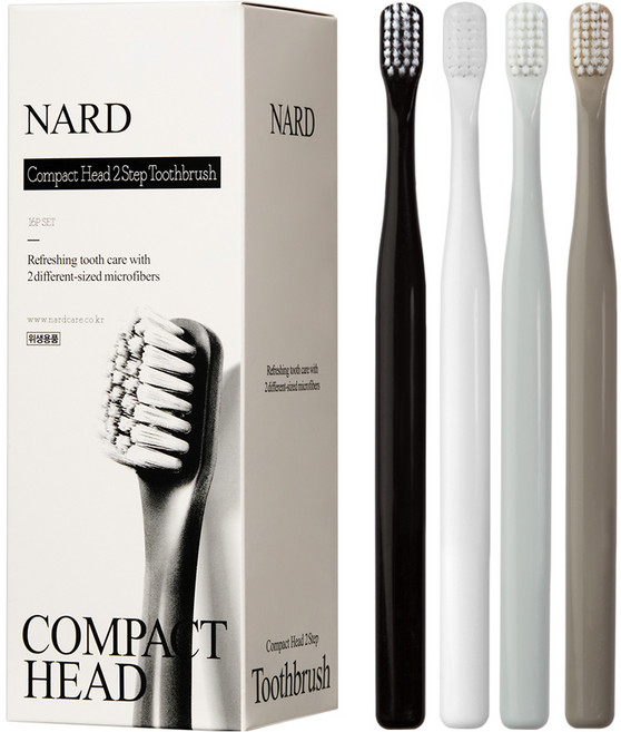 나드 컴팩트 2단계 미세모 칫솔, 16개입, 1개