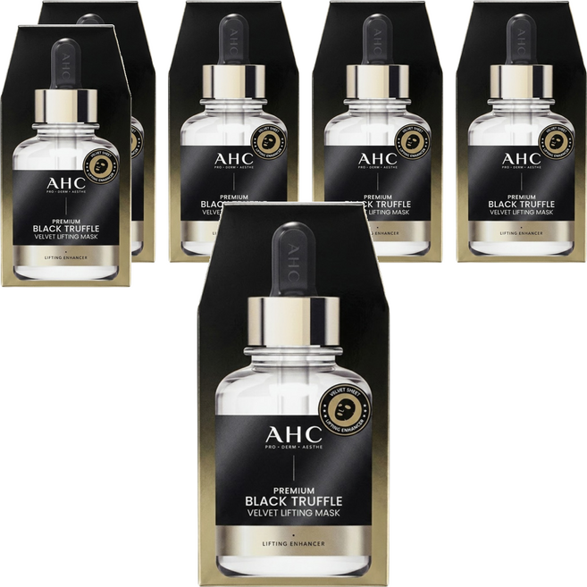 AHC 黑松露 玻尿酸緊緻補水面膜, 6盒, 5片