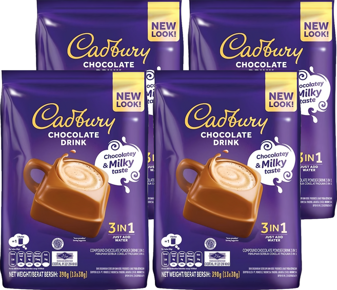 Cadbury 吉百利 香醇即溶可可粉, 30g, 13包, 4袋