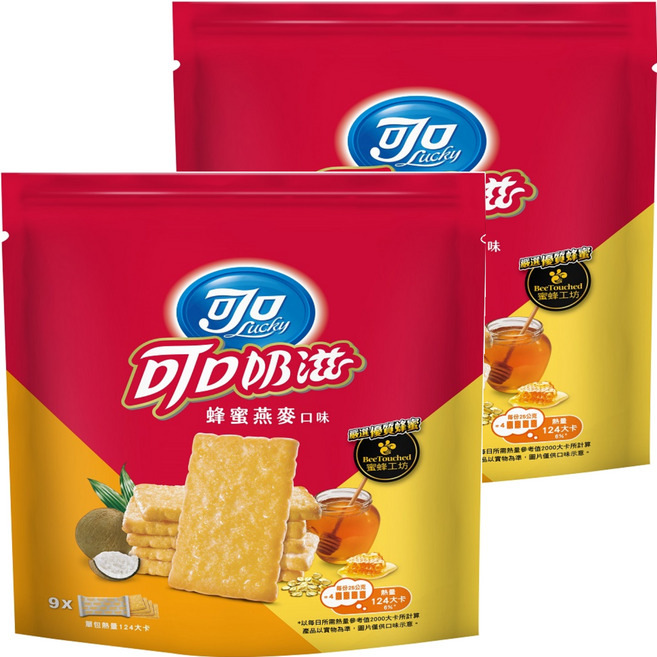 可口 可口奶滋 蜂蜜燕麥口味量販分享包, 225g, 2袋