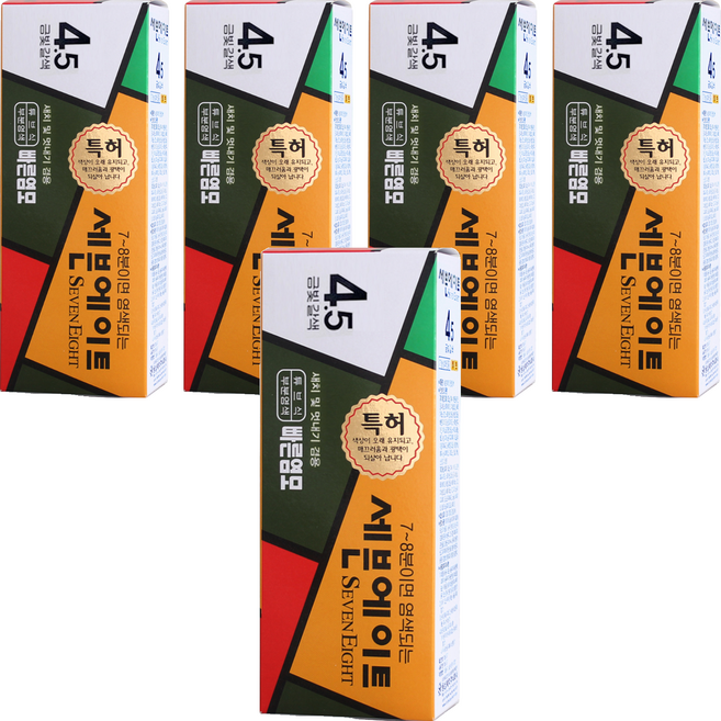 세븐에이트 새치 염색약, 4.5호 금빛갈색, 5개