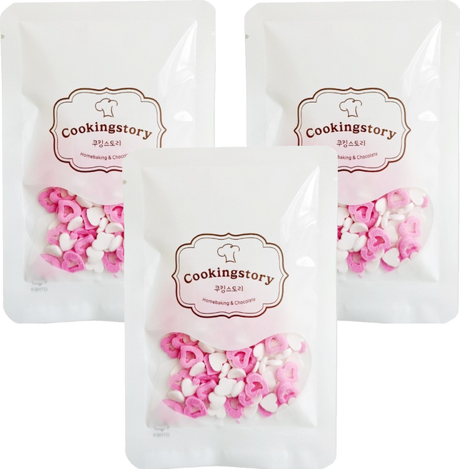쿠킹스토리 스프링클 하트링 셰이프, 15g, 3개