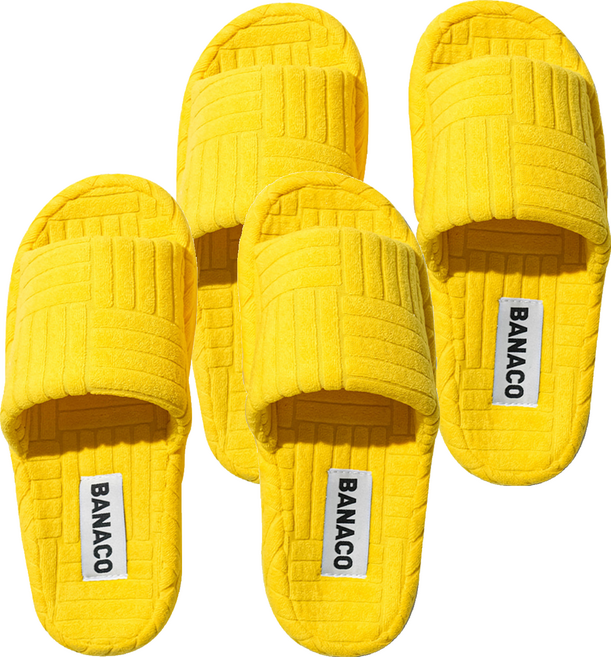 바나코 비비드 테리 룸 슬리퍼, Yellow, 2개