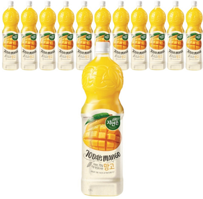 자연은 망고 주스, 1.5L, 12개