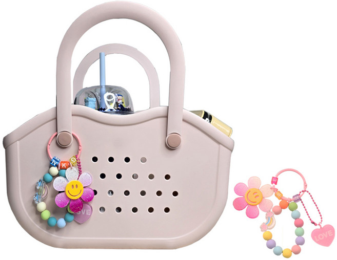 뷰레이터닷컴 콘시아 물빠지는 수영가방 + 키링 세트, 핑크