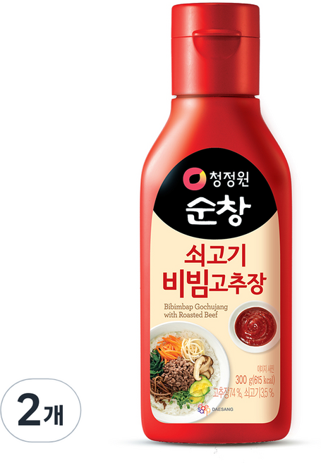 청정원순창 쇠고기 비빔 고추장, 300g, 2개