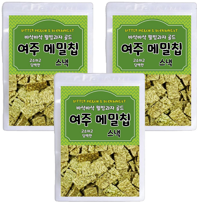 담백하고 바삭바삭한 골드 여주 메밀칩 스낵, 150g, 3개