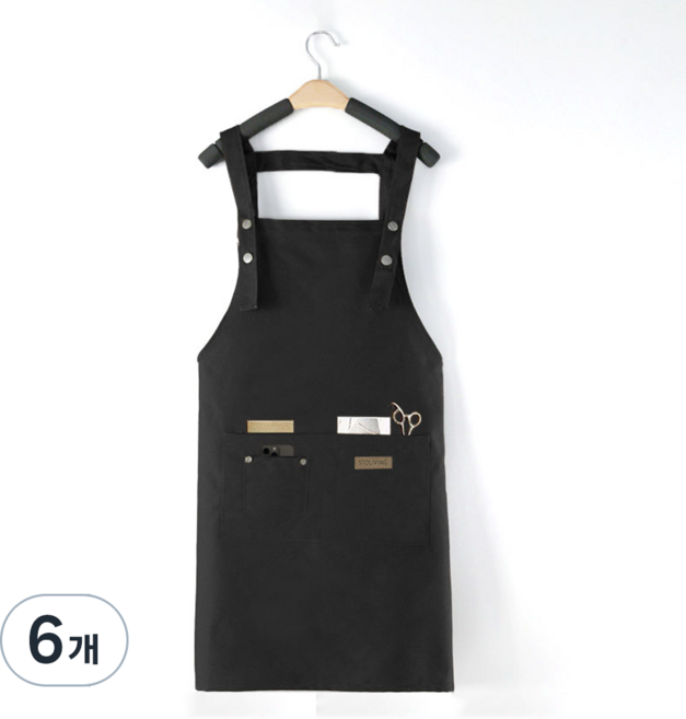 스토리빙 바리스타 H형 방수 앞치마, 블랙, 6개