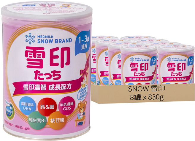 SNOW 雪印 TOUCH 達智 達智罐裝 3號, 830g, 8罐
