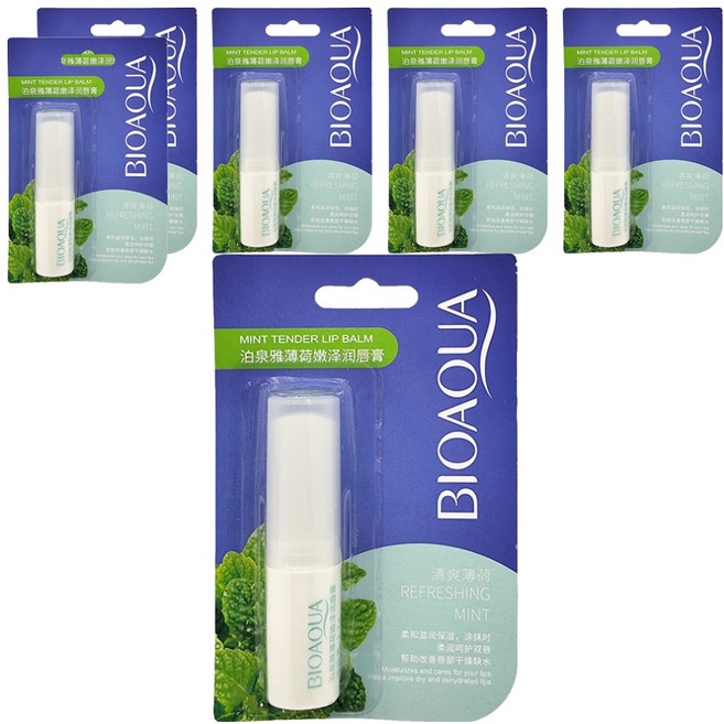 BIOAQUA 泊泉雅 保濕滋潤變色護唇膏, 薄荷, 2.7g, 6支