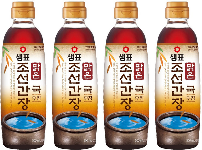 샘표 맑은 조선 간장, 500ml, 4개