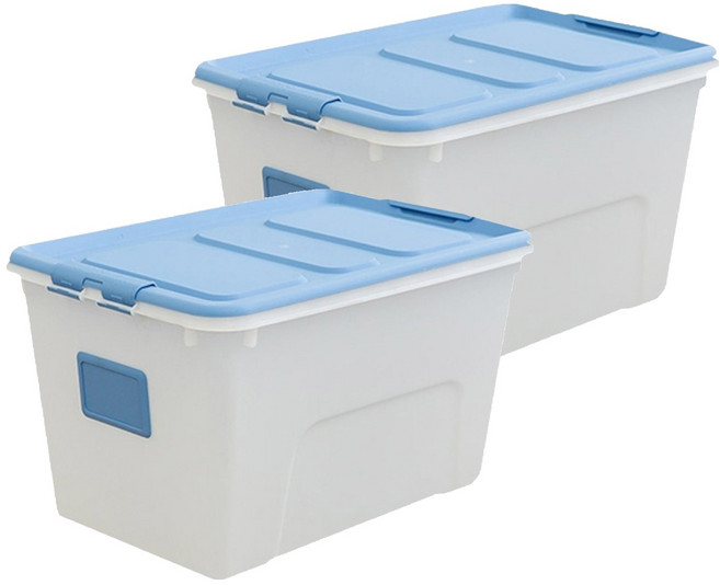 리빙숲 스퀘어 리빙박스, 블루, 72L, 2개